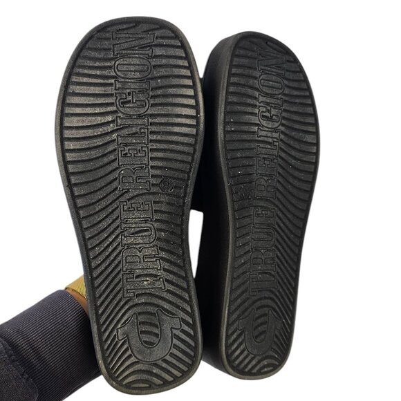 True Religion Womens Jann Slip On Mules, Black, Fabric, Platform, Size 8 - Picture 5 of 8